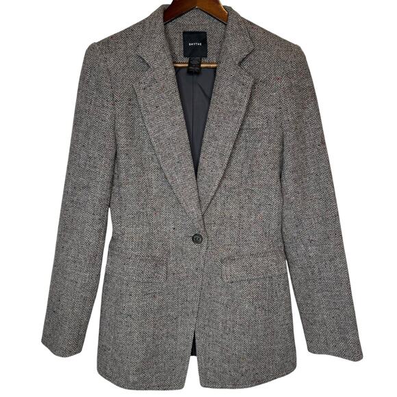 Smythe Jackets & Blazers - SMYTHE Wool Riding Blazer in Dove Donegal Herringbone size 6